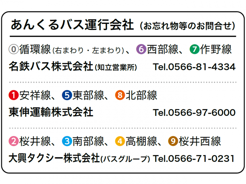 あんくるバス お問い合わせ先