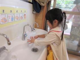 タオルをかけてお仕度開始