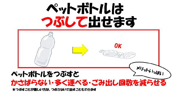 つぶして出せます