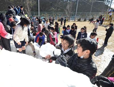 130131雪に大はしゃぎ