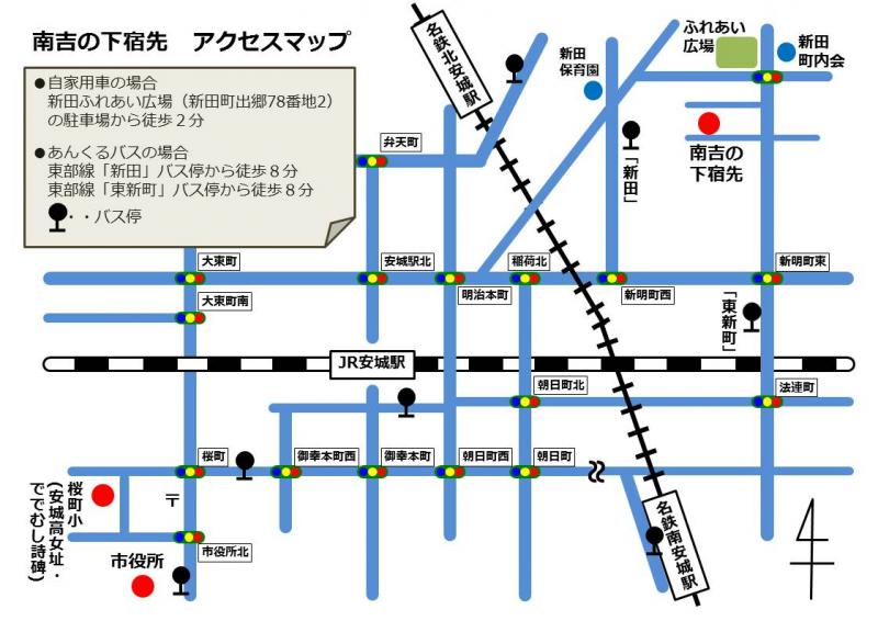 南吉の下宿先案内マップ