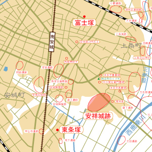 富士塚東条塚位置図
