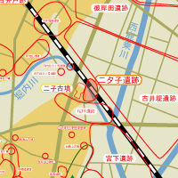 二タ子遺跡位置図