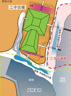 二タ子遺跡周辺図