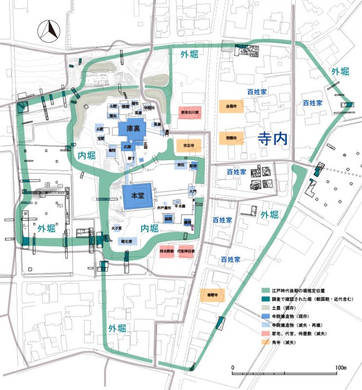 江戸時代後期の本證寺境内