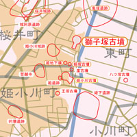 獅子塚古墳位置図