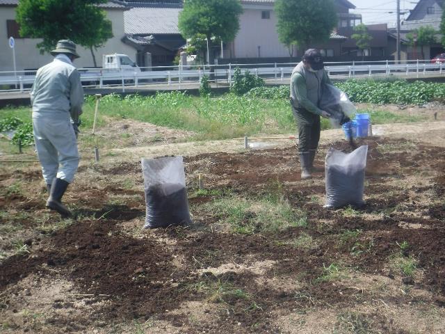 実安農堆肥散布